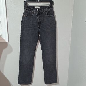 Abercrombie & Fitch The '90s Slim Straight Ultra High Rise Dark Gray Jeans 26/2r